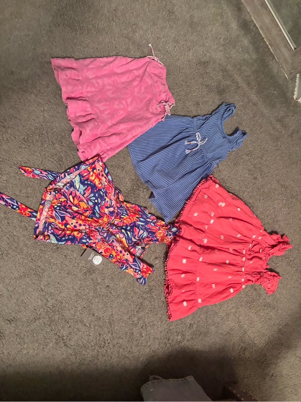 Girls Summer Dress & Romper Bundle - Pink, Blue, Multicolor